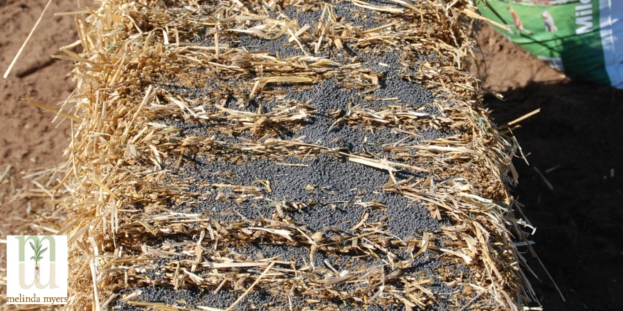 milorganite on straw bale